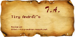 Tiry András névjegykártya